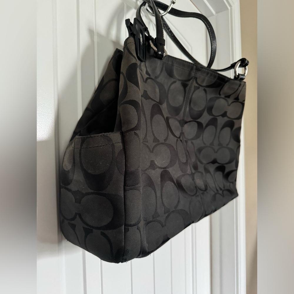 Coach Black Soho Signature Monogram Tote